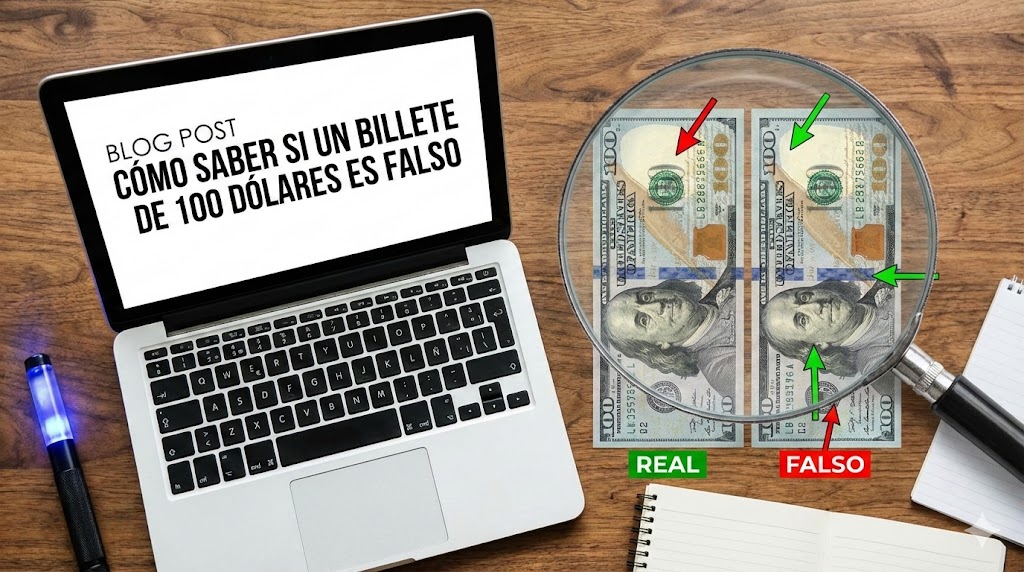 ¿Cómo saber si un billete de 100 dólares es falso?